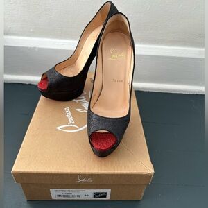 Christian Louboutin Black Glitter Pump Size 36
